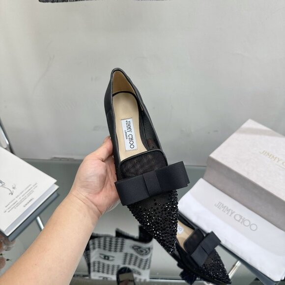 Jimmy Choo2022ss new spring and summer mesh hot diamond series flat shoes - Picture 8 of 9